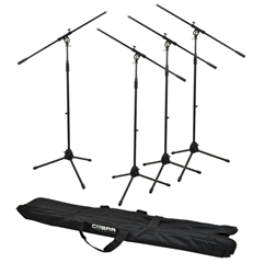 Four Boom MIC Stands, Clips and Bag% 